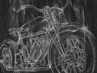 Motorcycle Mechanical Sketch I | Obraz na stenu