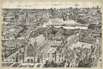 Bird's Eye View of London - Ely Place | Obraz na stenu