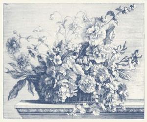 Navy Basket of Flowers II | Obraz na stenu