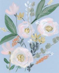 Spring Bouquet on Blue II | Obraz na stenu