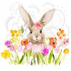 April Flowers & Bunny I | Obraz na stenu