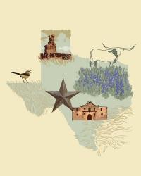 Illustrated State-Texas | Obraz na stenu
