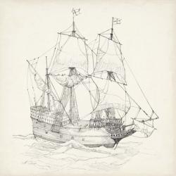 Antique Ship Sketch IV | Obraz na stenu