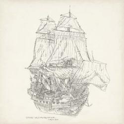 Antique Ship Sketch V | Obraz na stenu