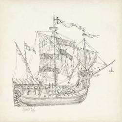 Antique Ship Sketch VIII | Obraz na stenu