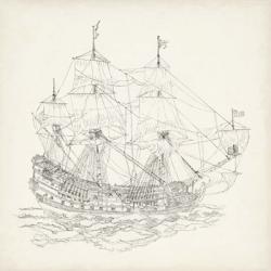 Antique Ship Sketch IX | Obraz na stenu
