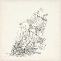 Antique Ship Sketch XI | Obraz na stenu