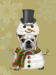 English Bulldog, Snowman Costume | Obraz na stenu