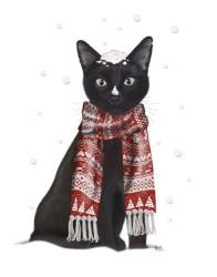 Black Cat, Red Scarf | Obraz na stenu