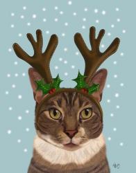 Calico Cat and Antlers | Obraz na stenu