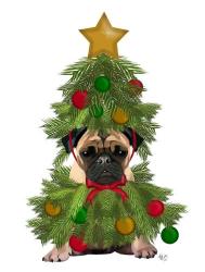 Pug, Christmas Tree Costume | Obraz na stenu