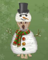 Yellow Labrador, Snowman Costume | Obraz na stenu