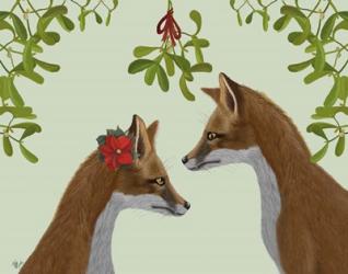 Foxes and Mistletoe | Obraz na stenu