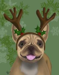 French Bulldog, Antlers 1 | Obraz na stenu