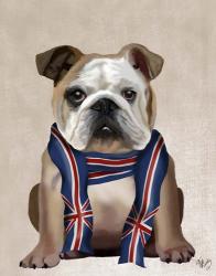 English Bulldog with Scarf | Obraz na stenu