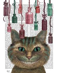 Cheshire Cat and Bottles | Obraz na stenu