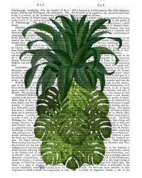 Pineapple, Monstera Leaf | Obraz na stenu