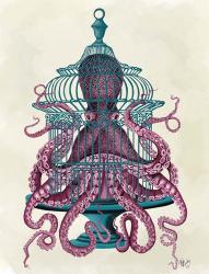 Pink Octopus in Cage | Obraz na stenu