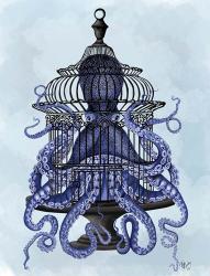 Blue Octopus in Cage | Obraz na stenu