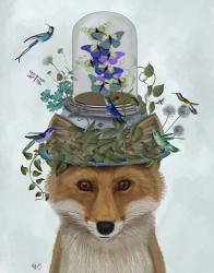 Fox with Butterfly Bell Jar | Obraz na stenu