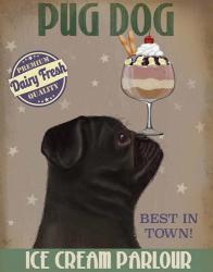 Pug, Black, Ice Cream | Obraz na stenu