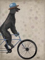 Poodle on Bicycle, Black | Obraz na stenu