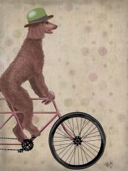 Poodle on Bicycle, Brown | Obraz na stenu