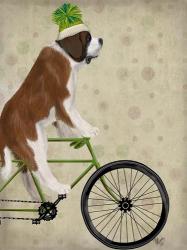 St Bernard on Bicycle | Obraz na stenu