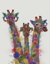Rainbow Splash Giraffe Trio | Obraz na stenu