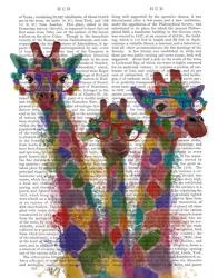 Rainbow Splash Giraffe Trio | Obraz na stenu