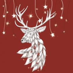 White Deer and Hanging Stars | Obraz na stenu