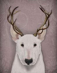 Bull Terrier and Antlers | Obraz na stenu