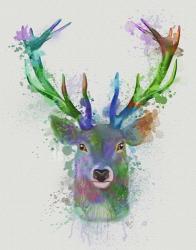 Deer Head 1 Rainbow Splash Blue and Green | Obraz na stenu