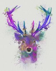 Deer Head 1 Rainbow Splash Pink and Purple | Obraz na stenu