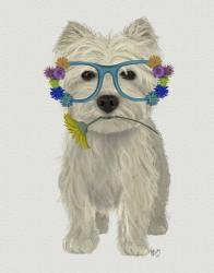 West Highland Terrier Flower Glasses | Obraz na stenu