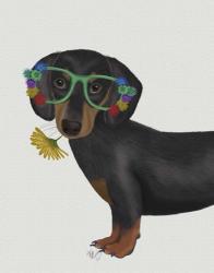 Dachshund Flower Glasses | Obraz na stenu