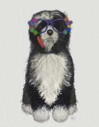 Tibetan Terrier Flower Glasses | Obraz na stenu