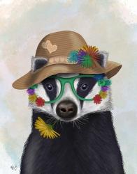 Badger and Flower Glasses | Obraz na stenu