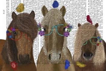 Horse Trio with Flower Glasses | Obraz na stenu