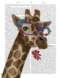 Giraffe and Flower Glasses 2 | Obraz na stenu