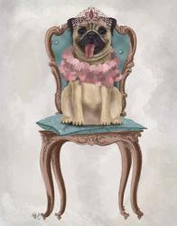 Pug Princess on Chair | Obraz na stenu