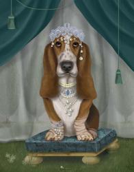 Basset Hound and Tiara | Obraz na stenu