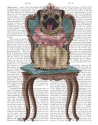 Pug Princess on Chair | Obraz na stenu