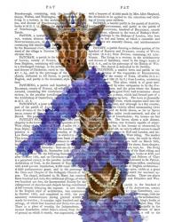 Giraffe with Purple Boa | Obraz na stenu