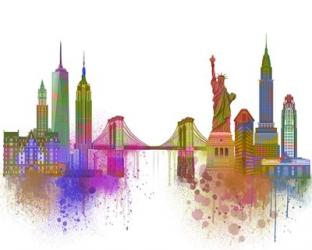 New York Skyline Rainbow Bright | Obraz na stenu