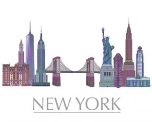 New York Skyline Coloured Buildings | Obraz na stenu
