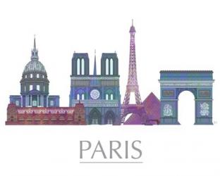 Paris Skyline Coloured Buildings | Obraz na stenu