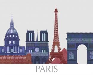 Paris Landmarks , Red Blue | Obraz na stenu