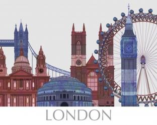 London Landmarks , Red Blue | Obraz na stenu