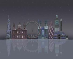 London Skyline Night Reflections | Obraz na stenu